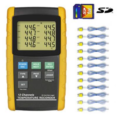 TM500 - Enregistreur à 12 voies pour thermocouples types  K, J, T, E, R ou S