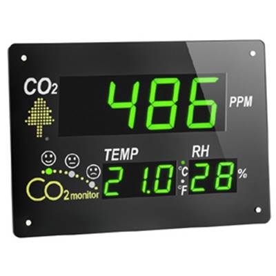 Détecteur de Temp./Hum./ CO2 avec grand afficheur à LED